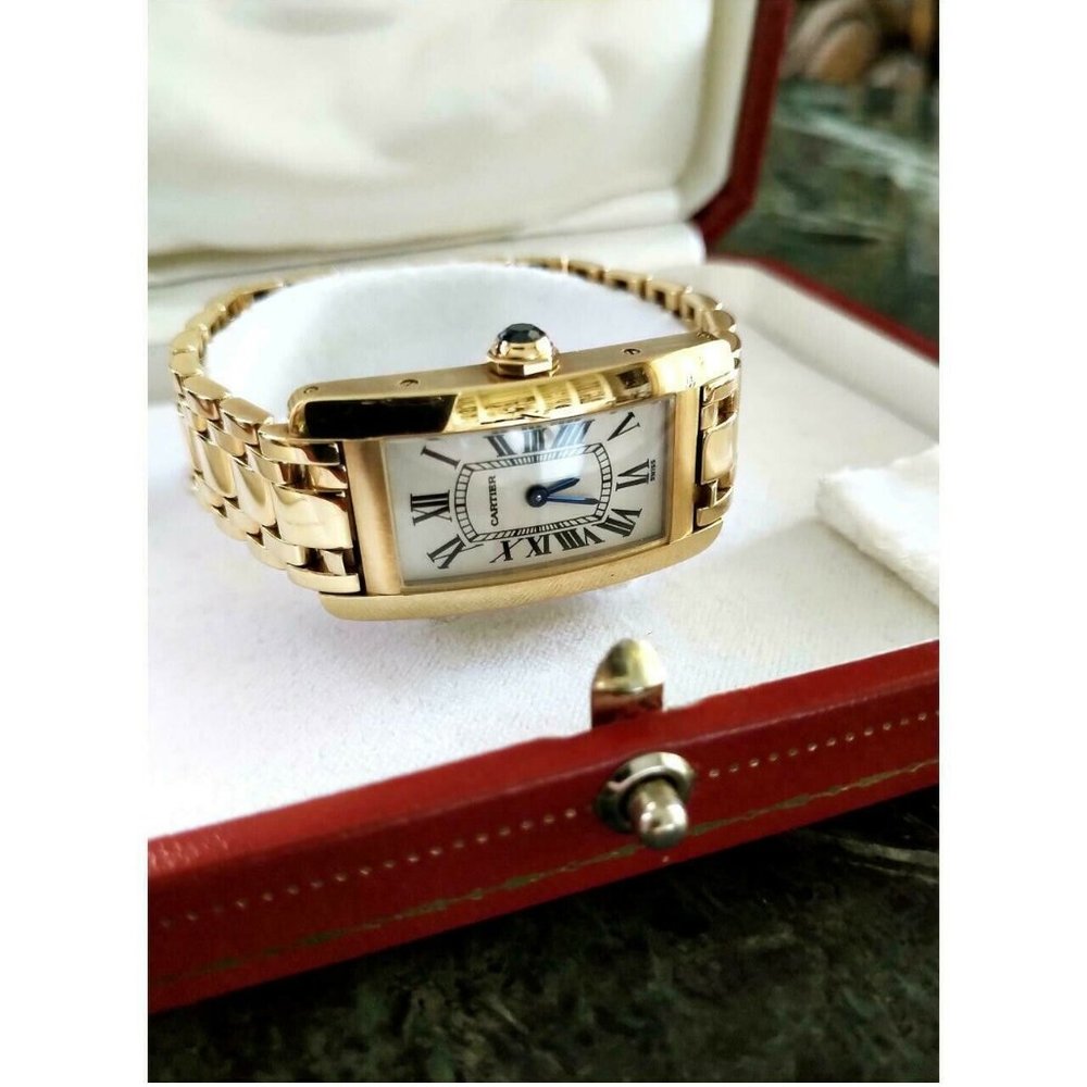 Cartier 18K Yellow Gold Tank Americaine American Watch - Picture 3 of 12